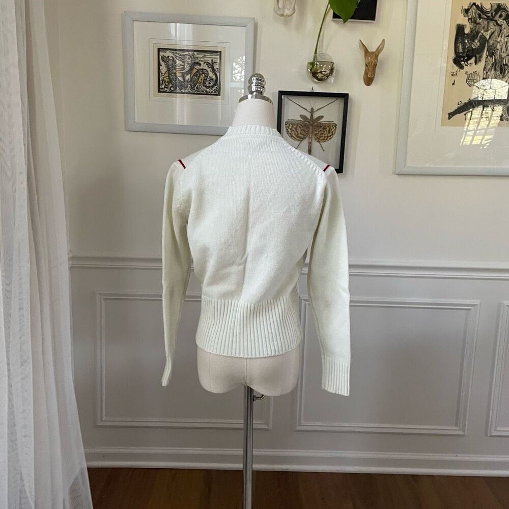 Vintage 70s Starlight Trading Co Embroidered Cropped Cardigan Sweater S - Picture 6 of 7